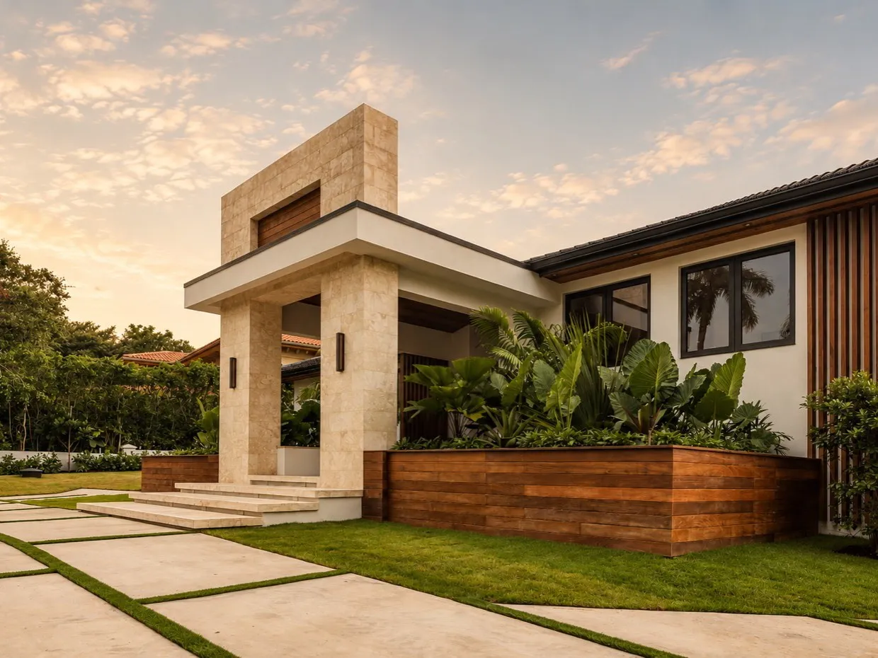 Entrance and landscaping of a Pumayna residence