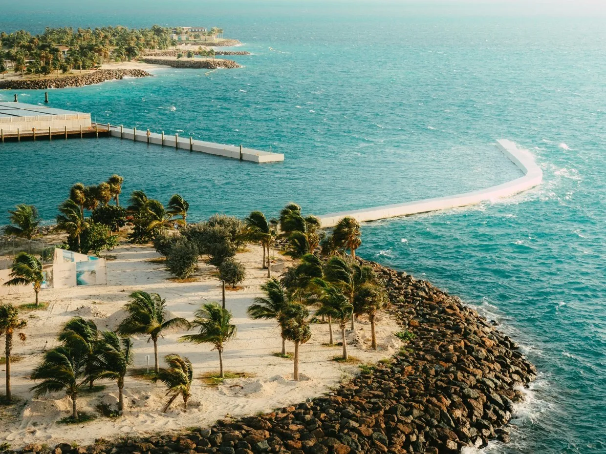 Key Biscayne shoreline from above